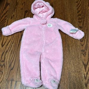 Carter's Baby Girl Size 6M Sherpa Snowsuit - Pink Plush